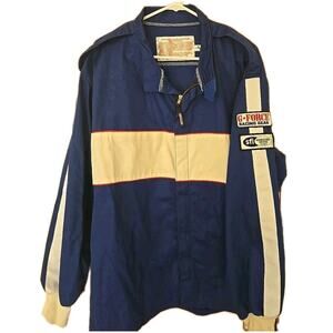 VINTAGE Racing Jacket Mens G Force Racing Gear SFI 3-2A/1 Blue Color Size L